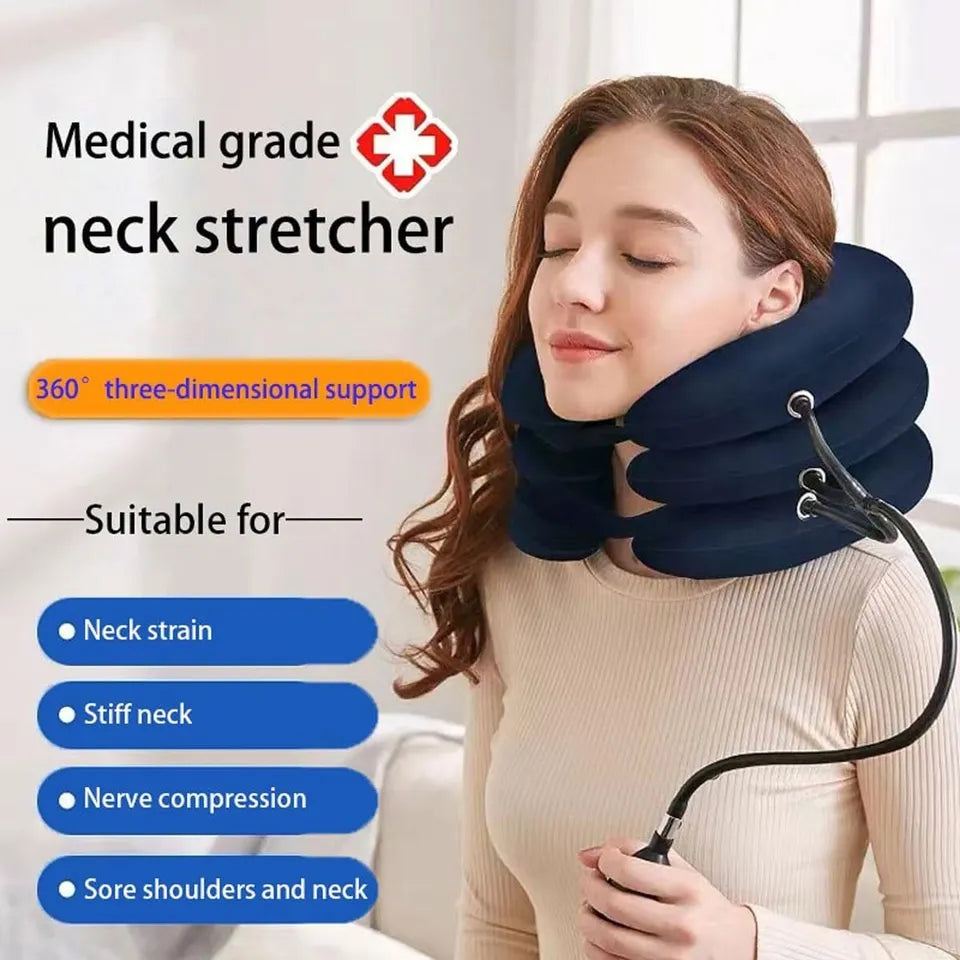 Inflatable Pillow Air Neck Traction Device for Instant Pain Relief