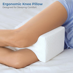 Memory Foam Knee Pillow; Back Support for Side Sleepers