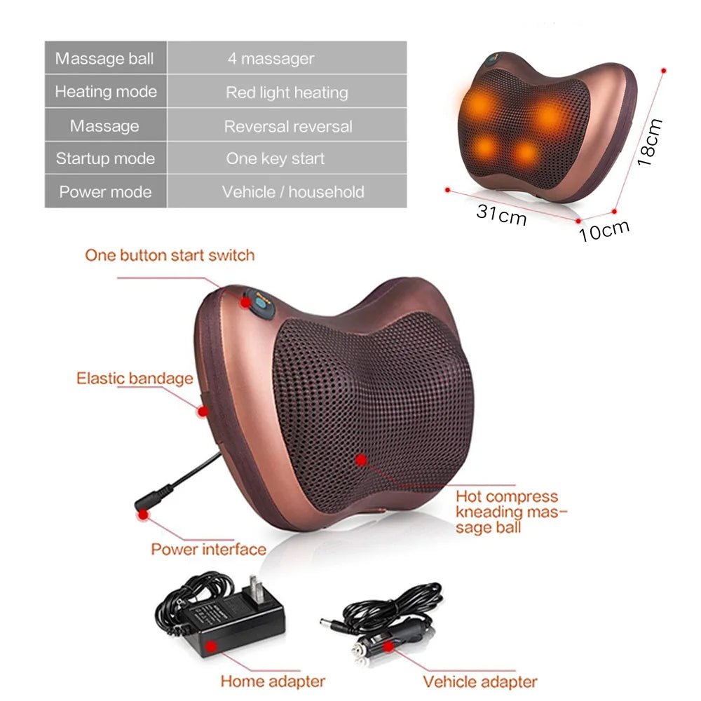 Neck Massage Pillow for Car and Home