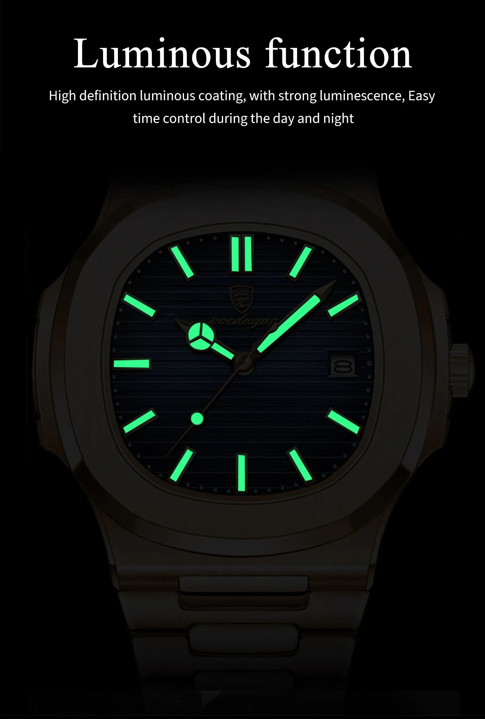 POEDAGAR Luxury Stainless Steel Quartz Men's Wristwatch