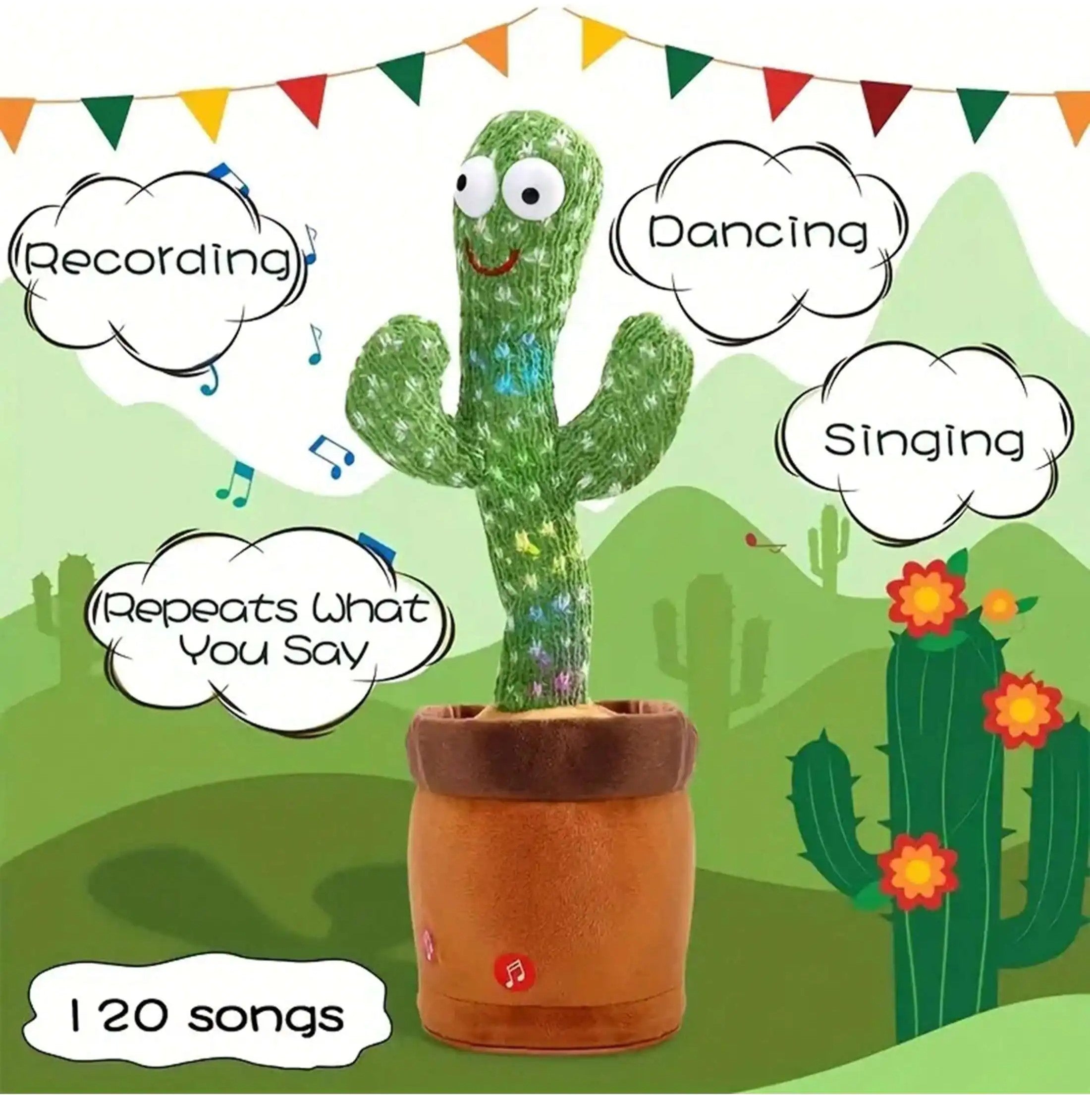 Dancing Cactus Toy with Music & Lights: Repeating Mimic Toy for Kids