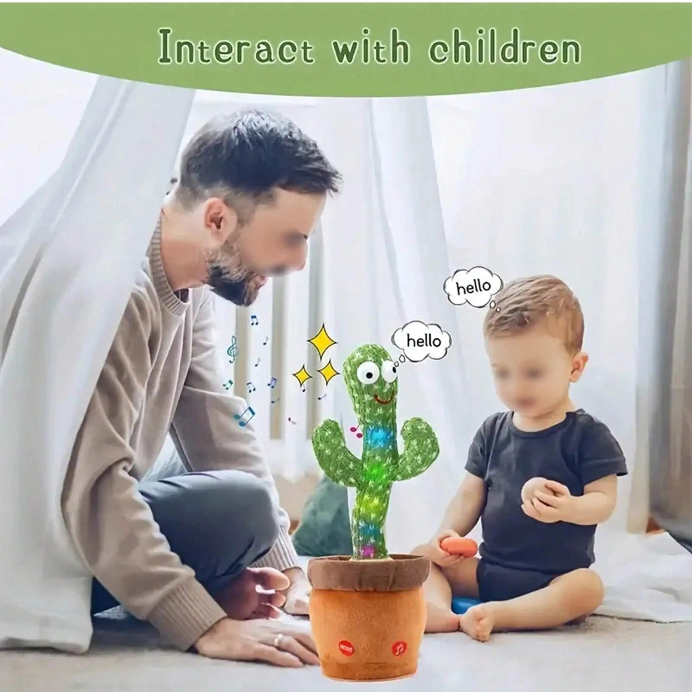 Dancing Cactus Toy with Music & Lights: Repeating Mimic Toy for Kids